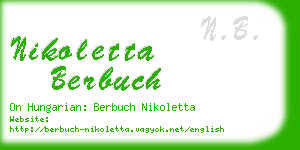 nikoletta berbuch business card